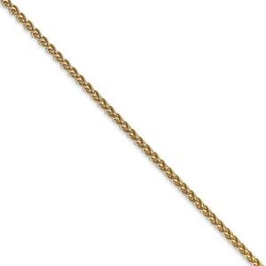 2mm, 14k Yellow Gold, Solid Spiga Chain Necklace, 20 Inch